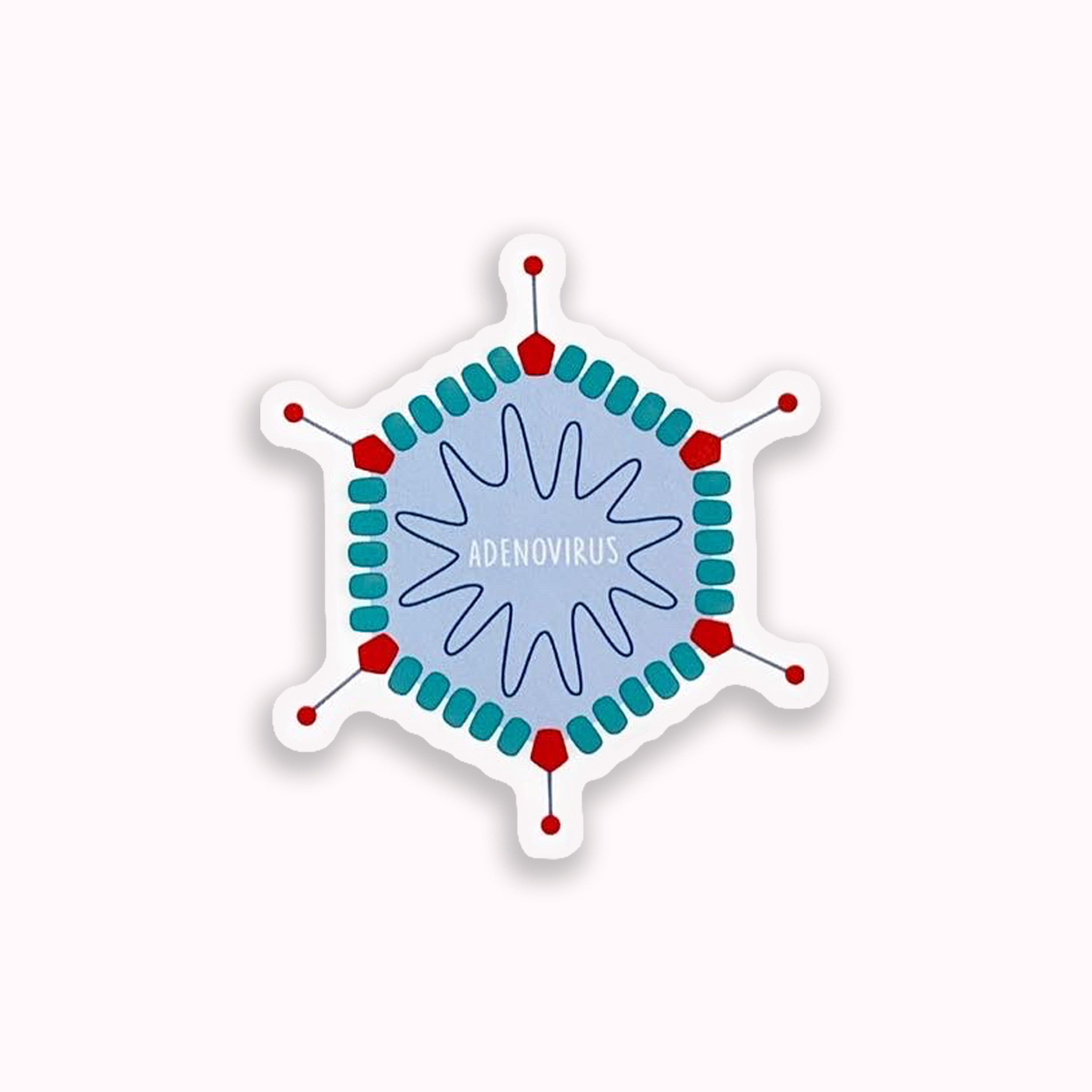 Adenovirus colourful vinyl sticker on pink background