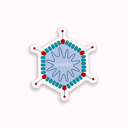 Adenovirus colourful vinyl sticker on pink background