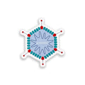 Adenovirus colourful vinyl sticker on white background