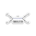 Annihilation colourful vinyl sticker on white background