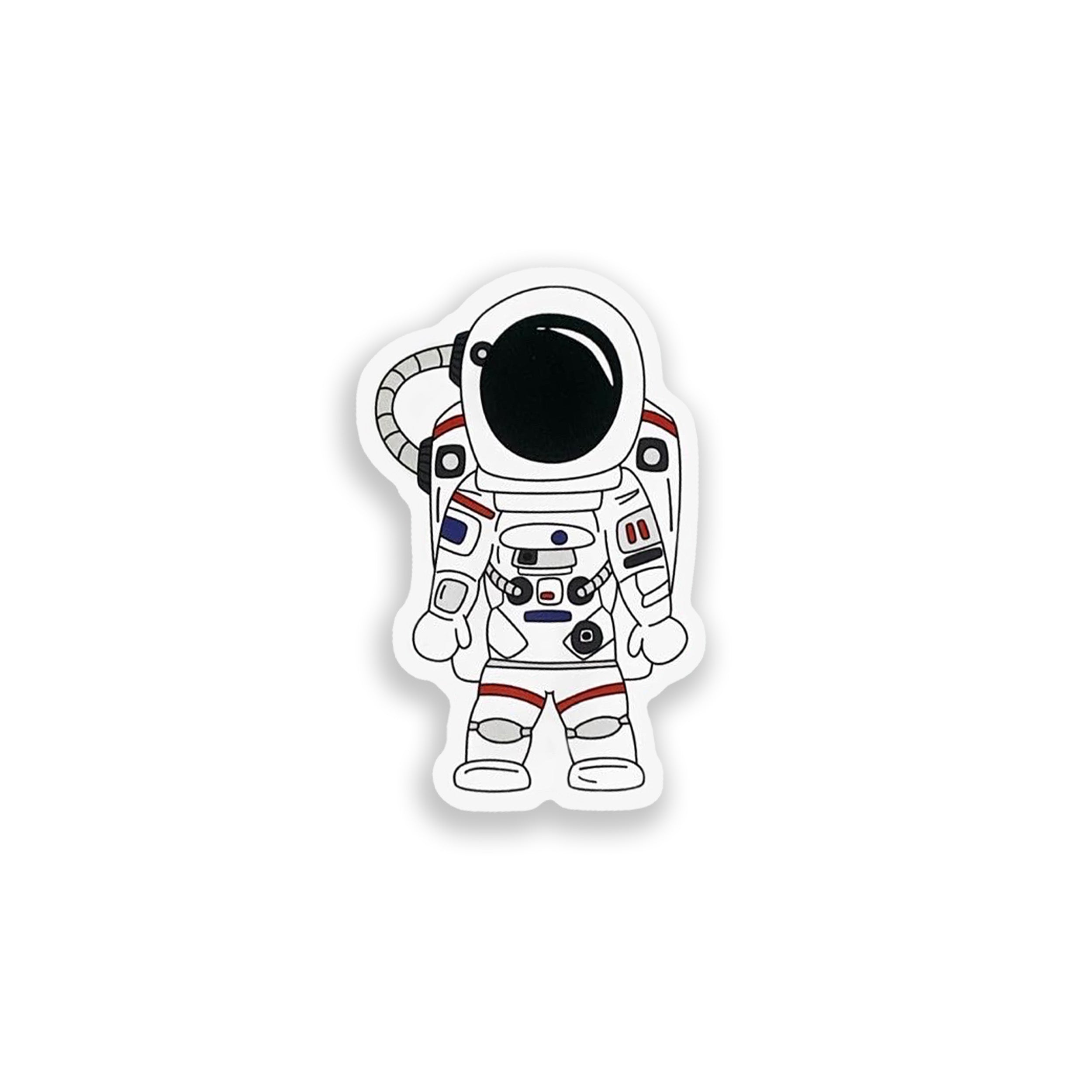 Astronaut colourful vinyl sticker on white background