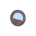 Blastocyst pink and blue enamel pin badge on white background