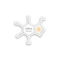 Molecular structure of caffeine on a white background