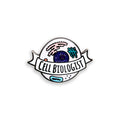 Cell biologist enamel pin badge on white background