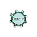 Pin with 'Coronavirus' text on a white background