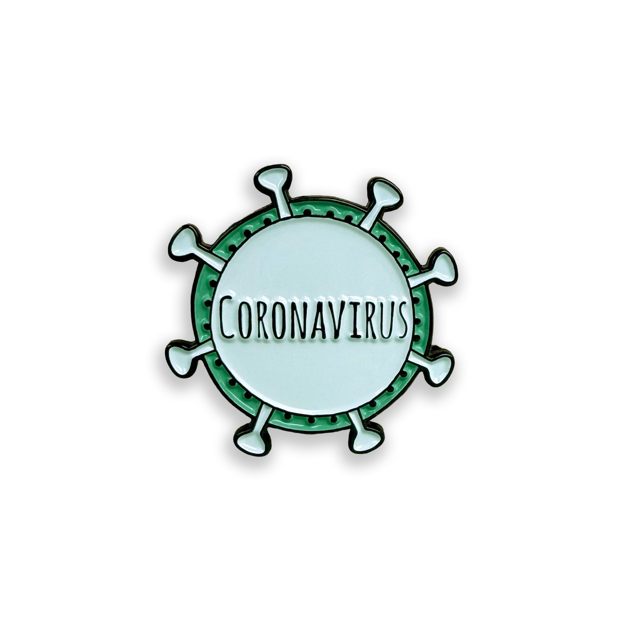 Pin with 'Coronavirus' text on a white background