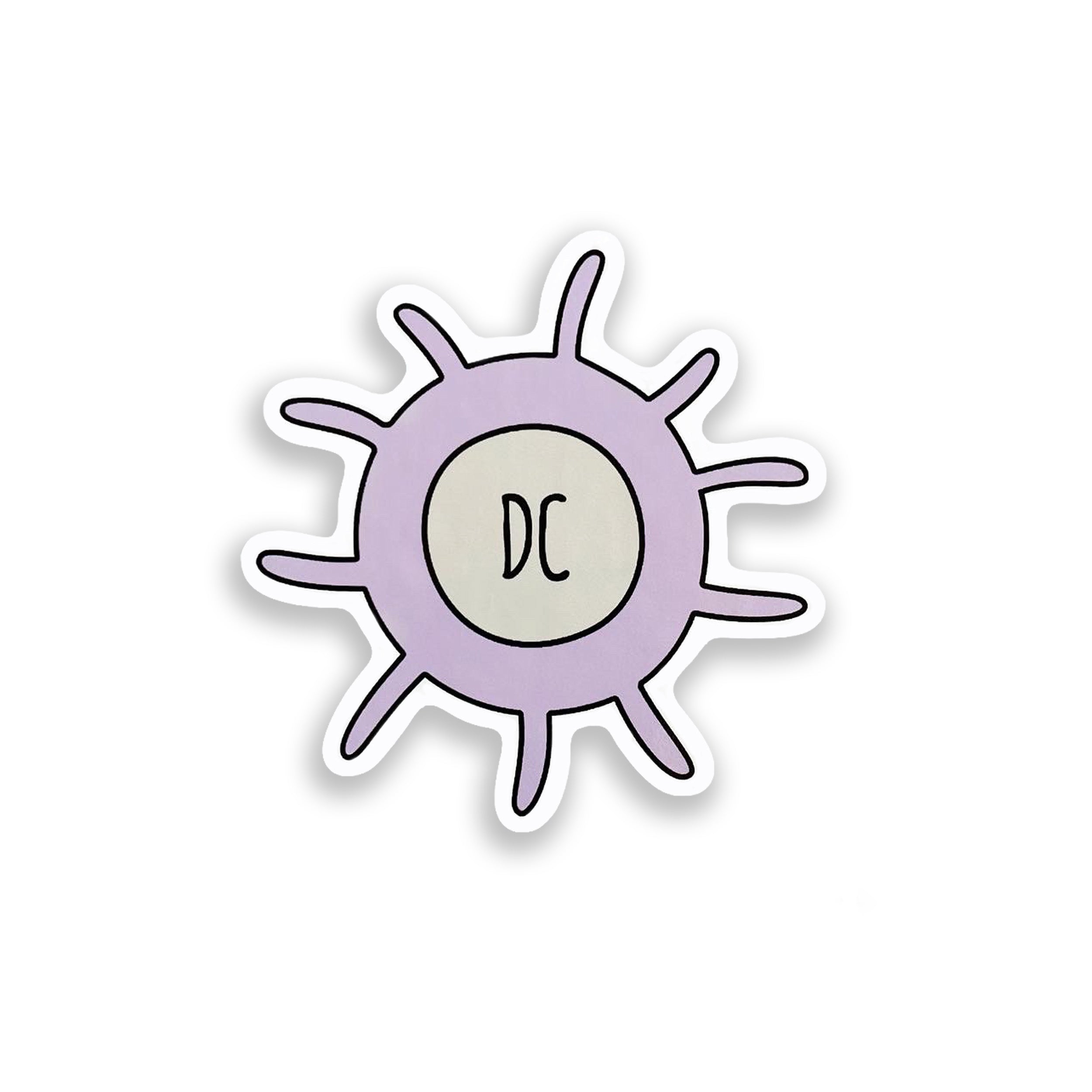 Dendritic cell colourful vinyl sticker on white background