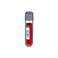 EDTA purple top blood tube enamel pin badge on white background