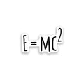 Einstein's equation E=MC2 on a white background
