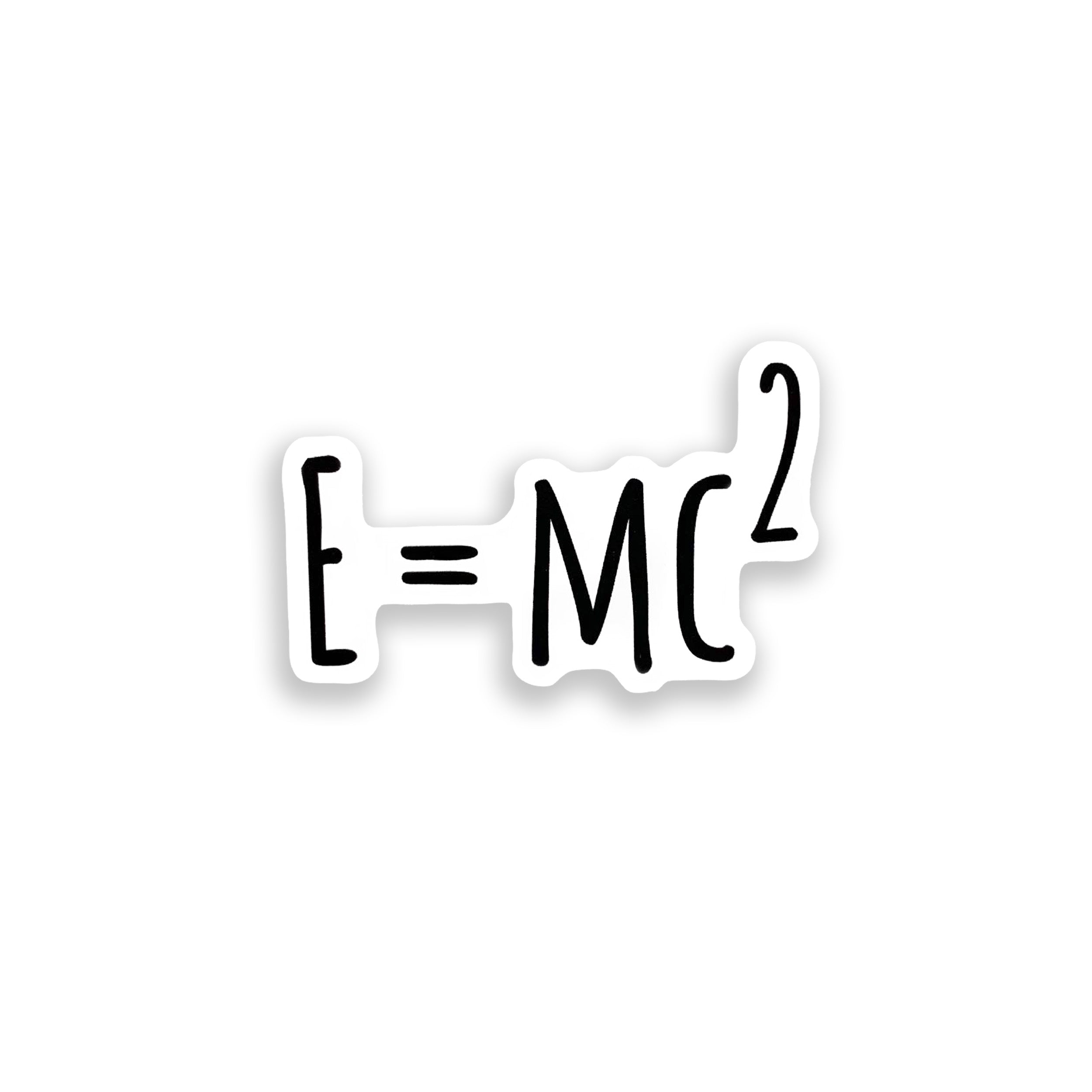 Einstein's equation E=MC2 on a white background