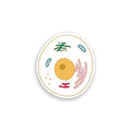 Eukaryotic cell colourful vinyl sticker on white background