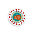 Illustration of an HIV virus on a white background