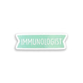 Mint green banner with 'IMMUNOLOGIST' text on a white background