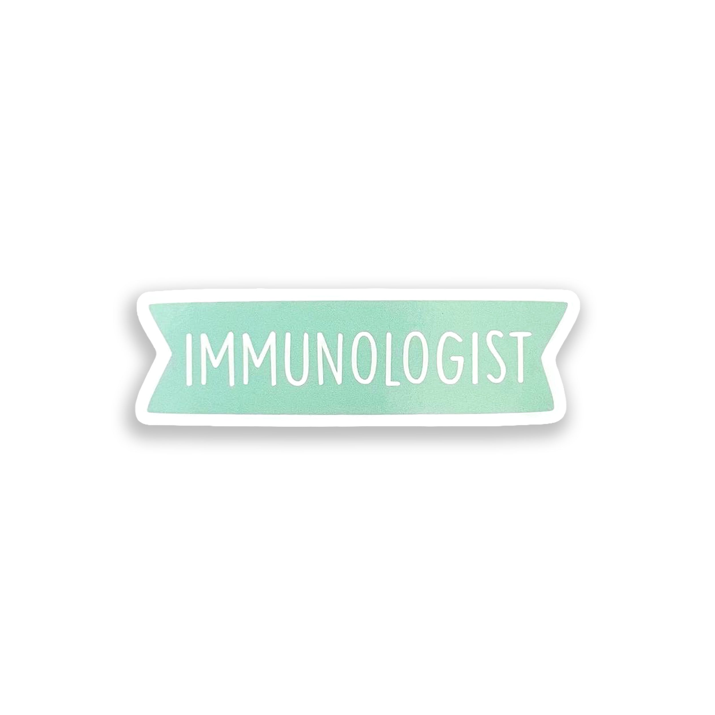 Mint green banner with 'IMMUNOLOGIST' text on a white background
