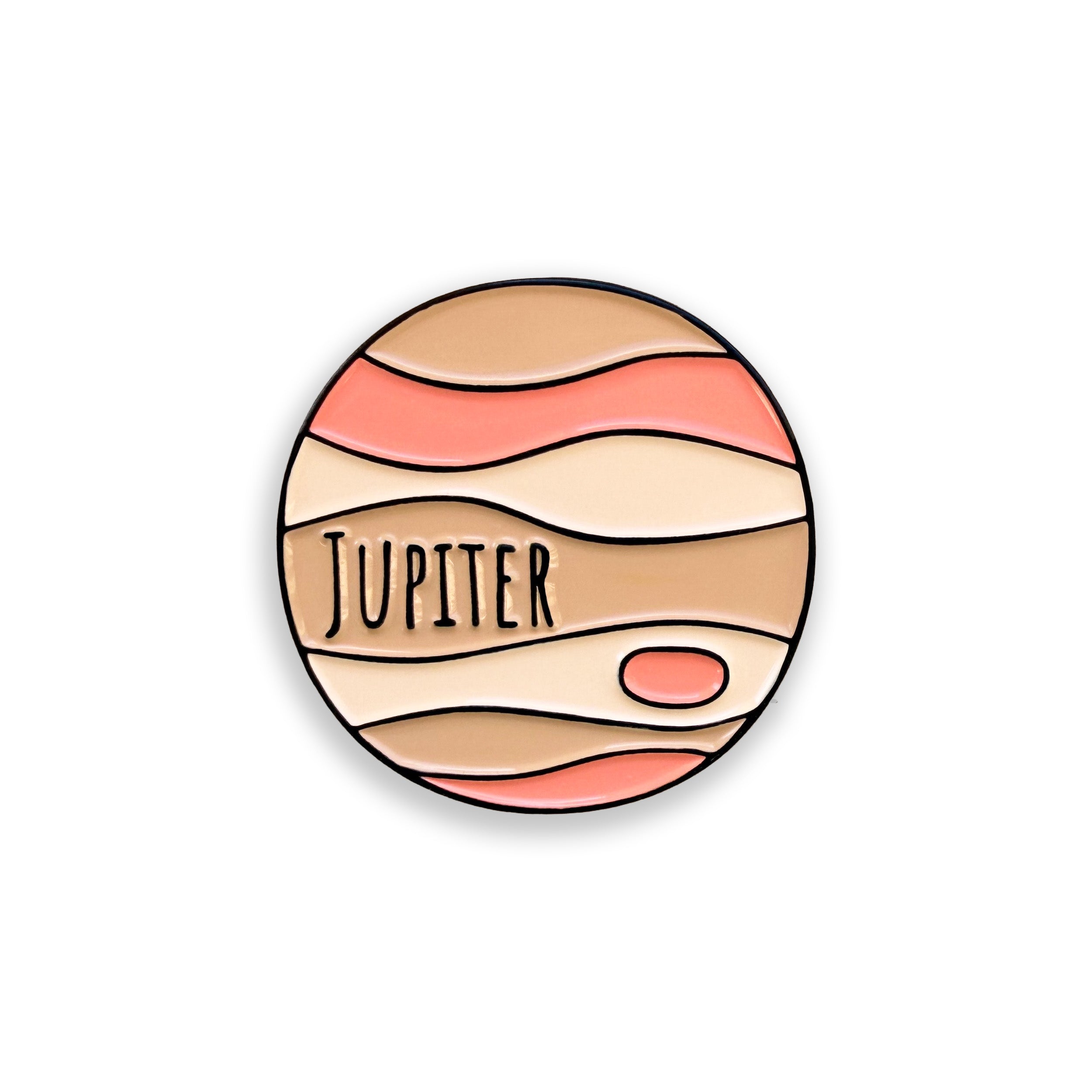 Jupiter enamel pin badge on white background