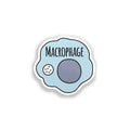 Sticker with the word 'Macrophage' on a white background