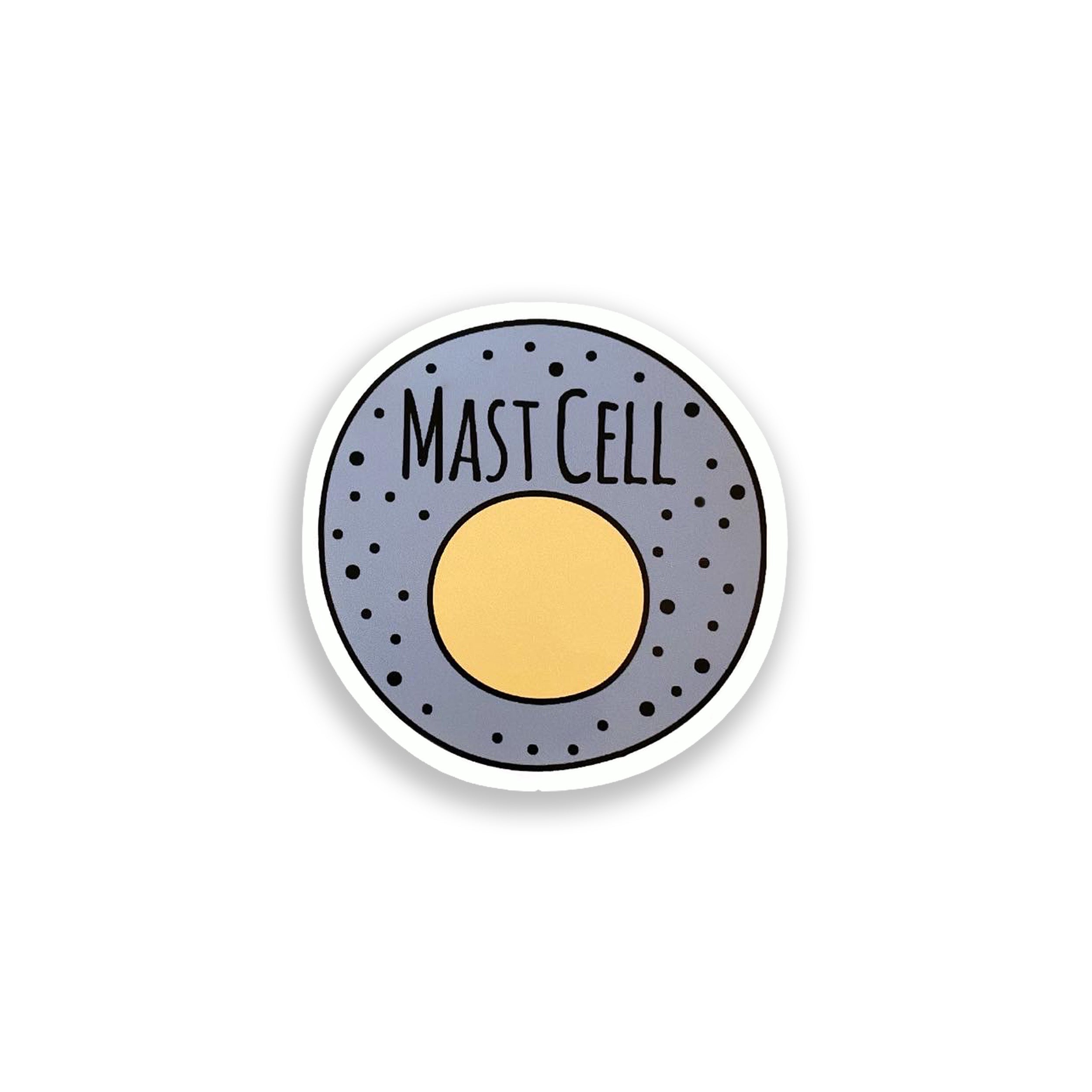 Mast cell colourful vinyl sticker on white background