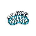 Mitochondria I've got the power blue and white enamel pin badge on white background