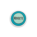 Monocyte colourful vinyl sticker on white background