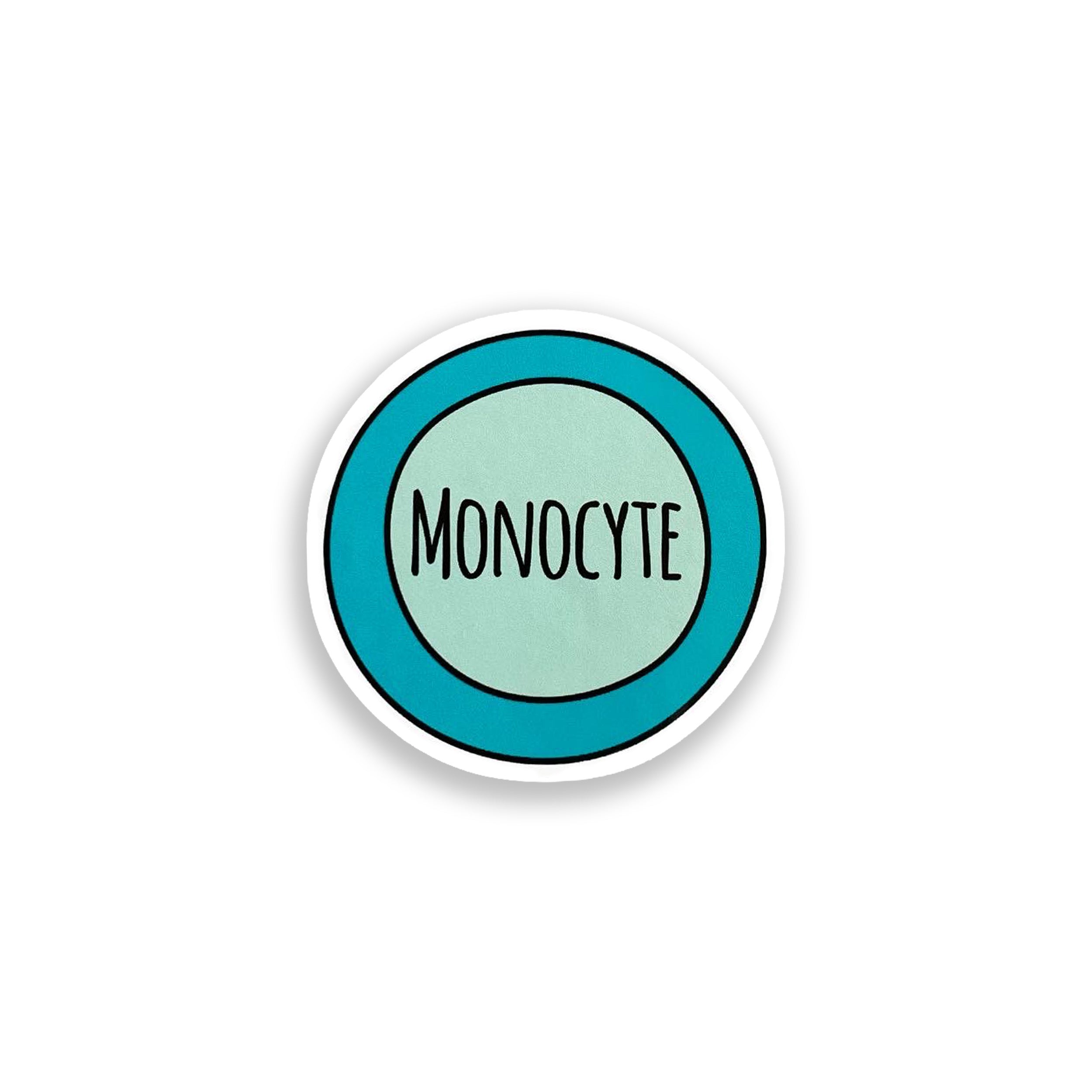 Monocyte colourful vinyl sticker on white background