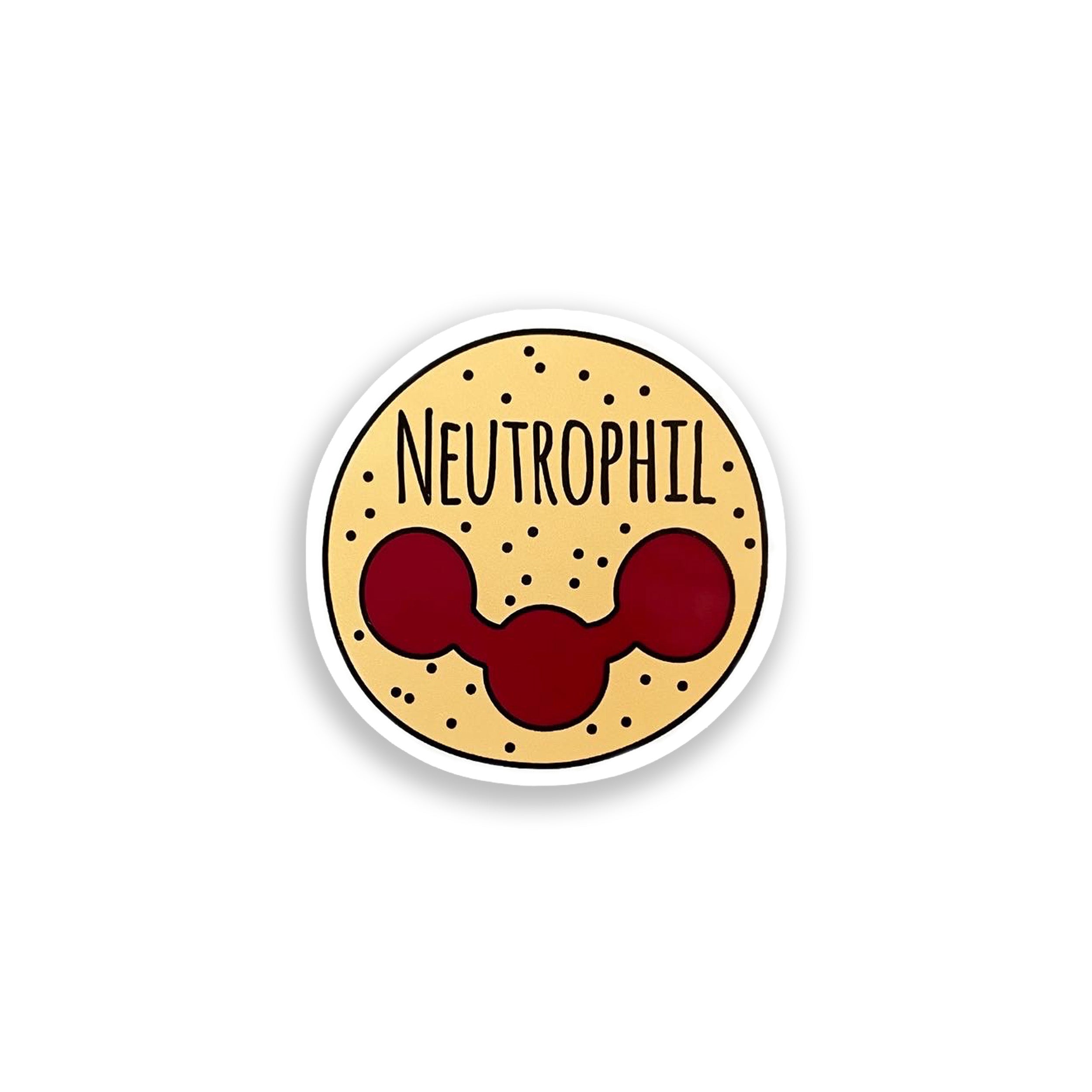Neutrophil cell vinyl sticker on white background