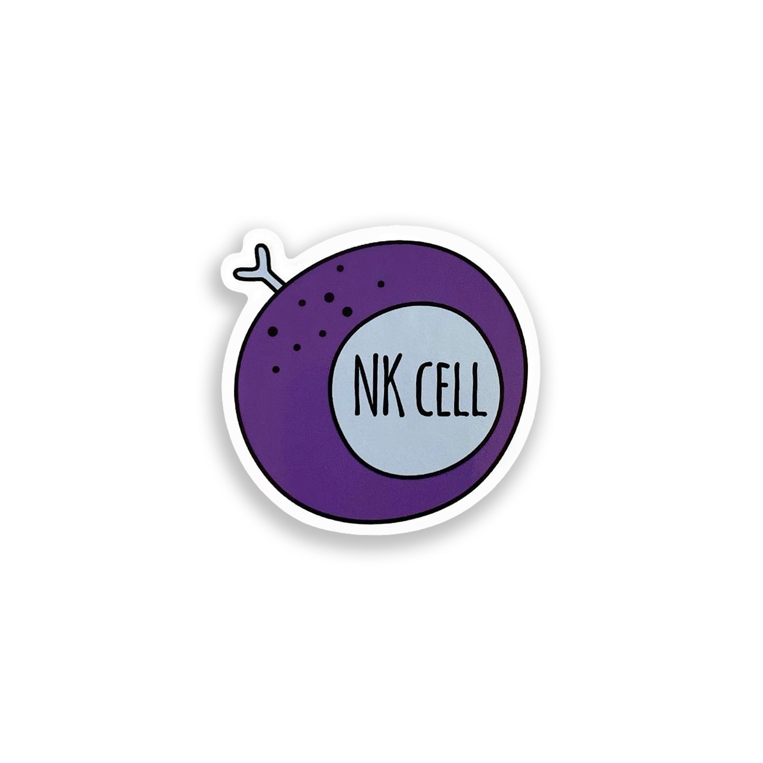 NK cell colourful vinyl sticker on white background
