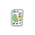 Plant cell colourful vinyl sticker on white background