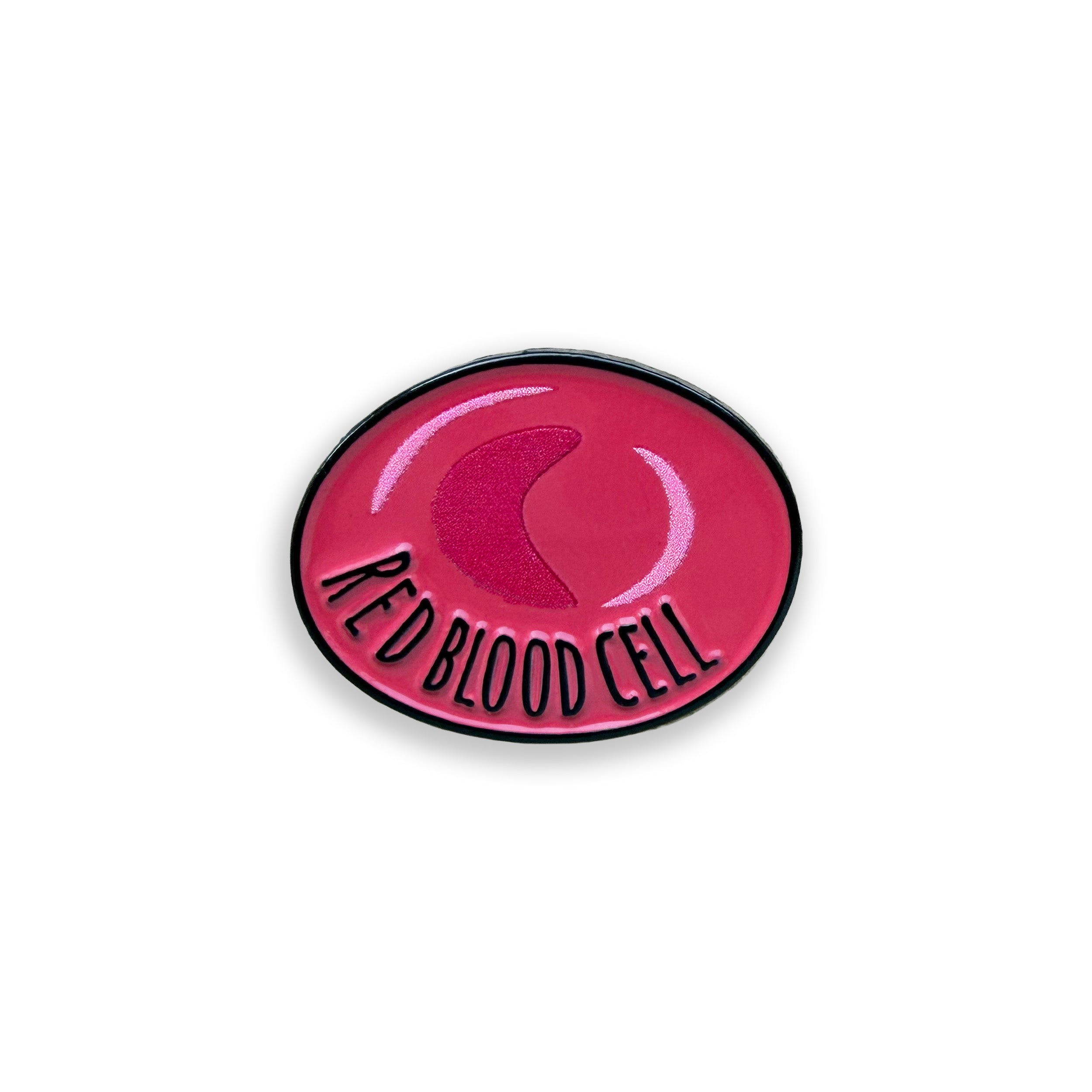 ed blood cell red enamel pin badge on white background