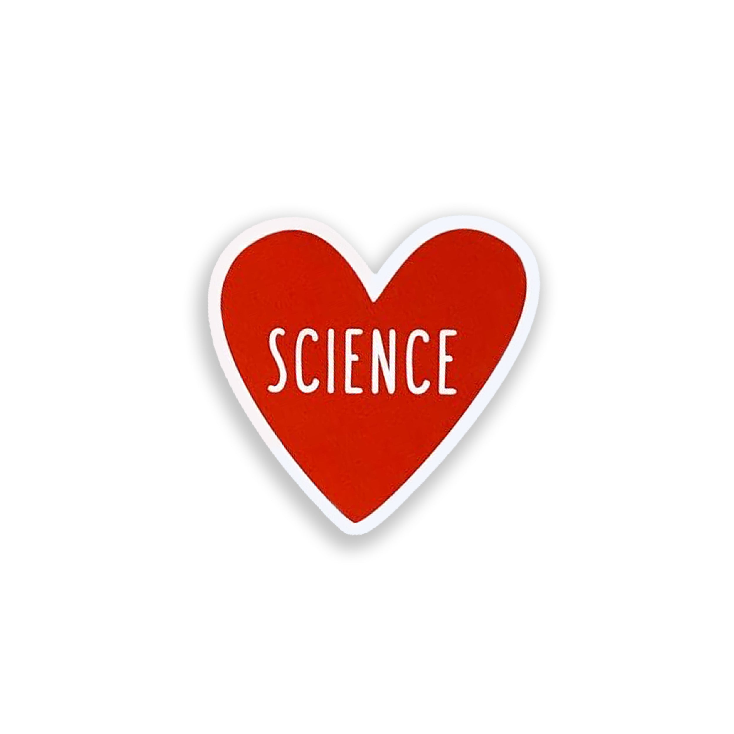 Science heart vinyl sticker on white background