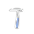 Rock hammer colourful vinyl sticker on white background