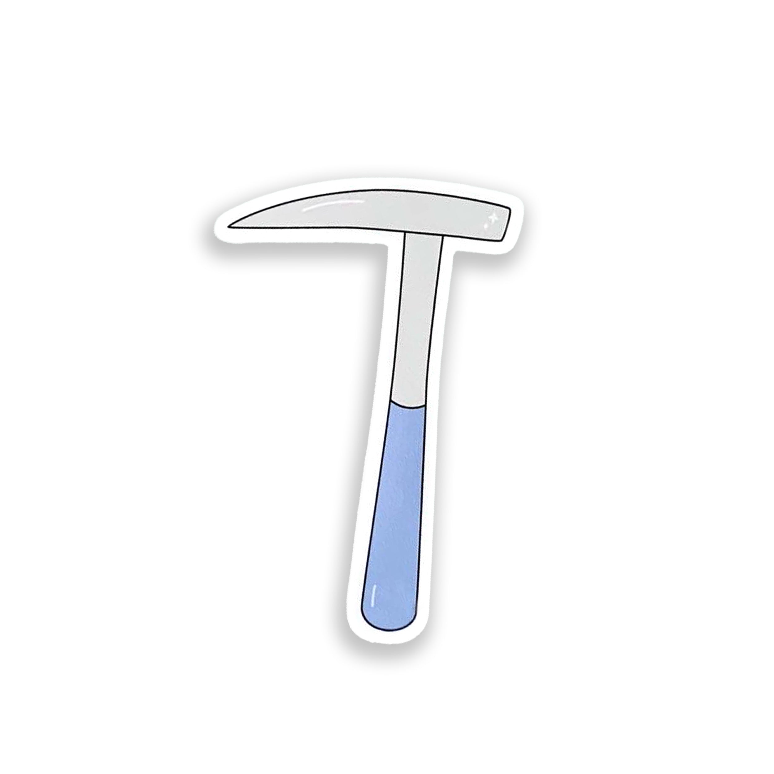 Rock hammer colourful vinyl sticker on white background