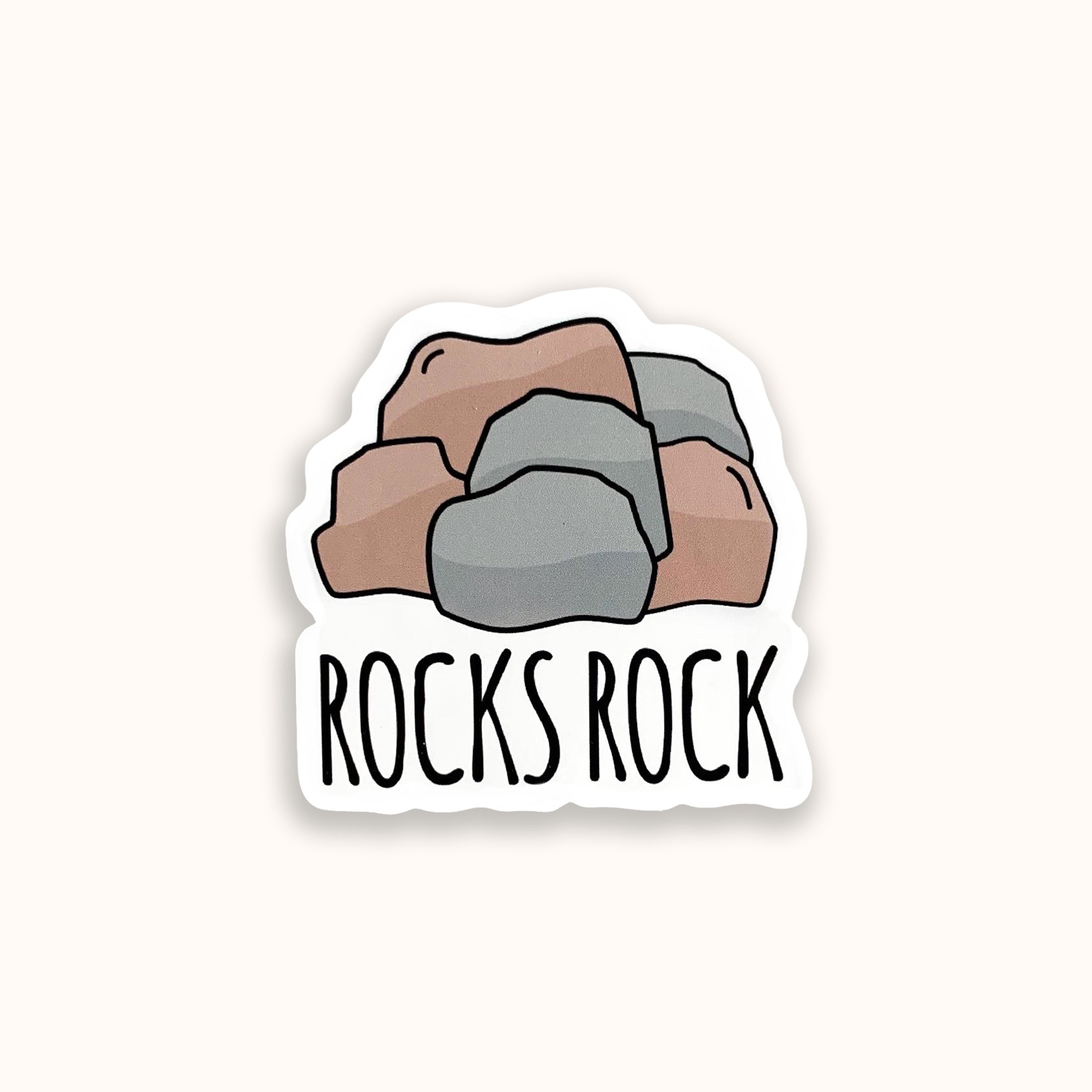 Rocks Rock heart vinyl sticker on white background