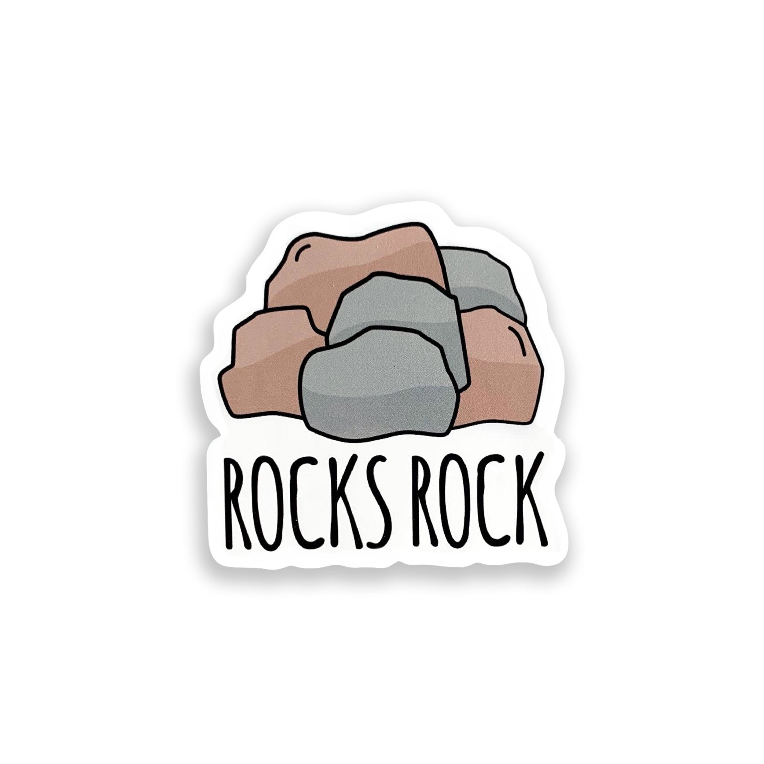 Rocks Rock heart vinyl sticker on white background