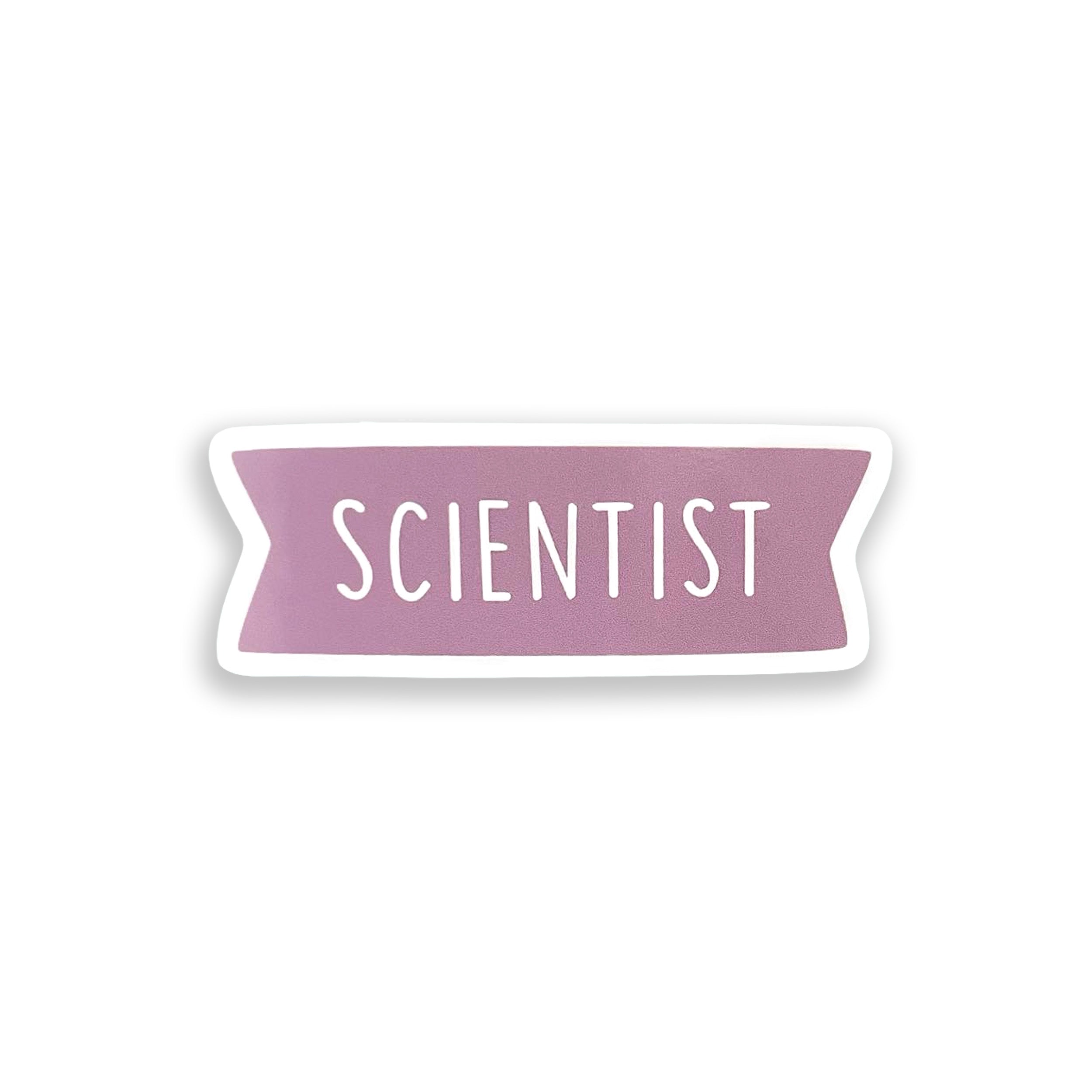 Scientist colourful vinyl sticker on white background