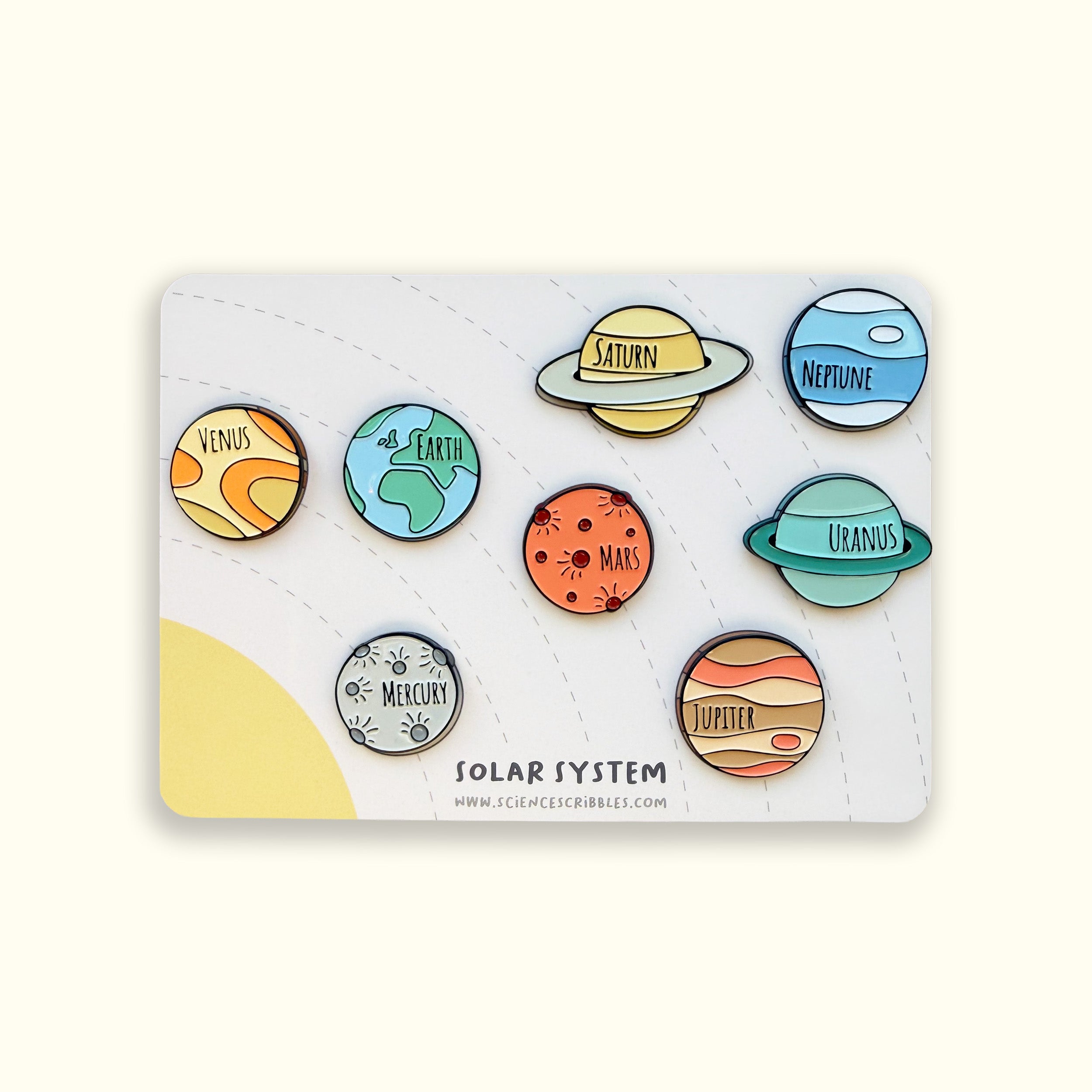 SOLAR SYSTEM ENAMEL PIN SET