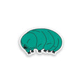 Tardigrade colourful vinyl sticker on white background