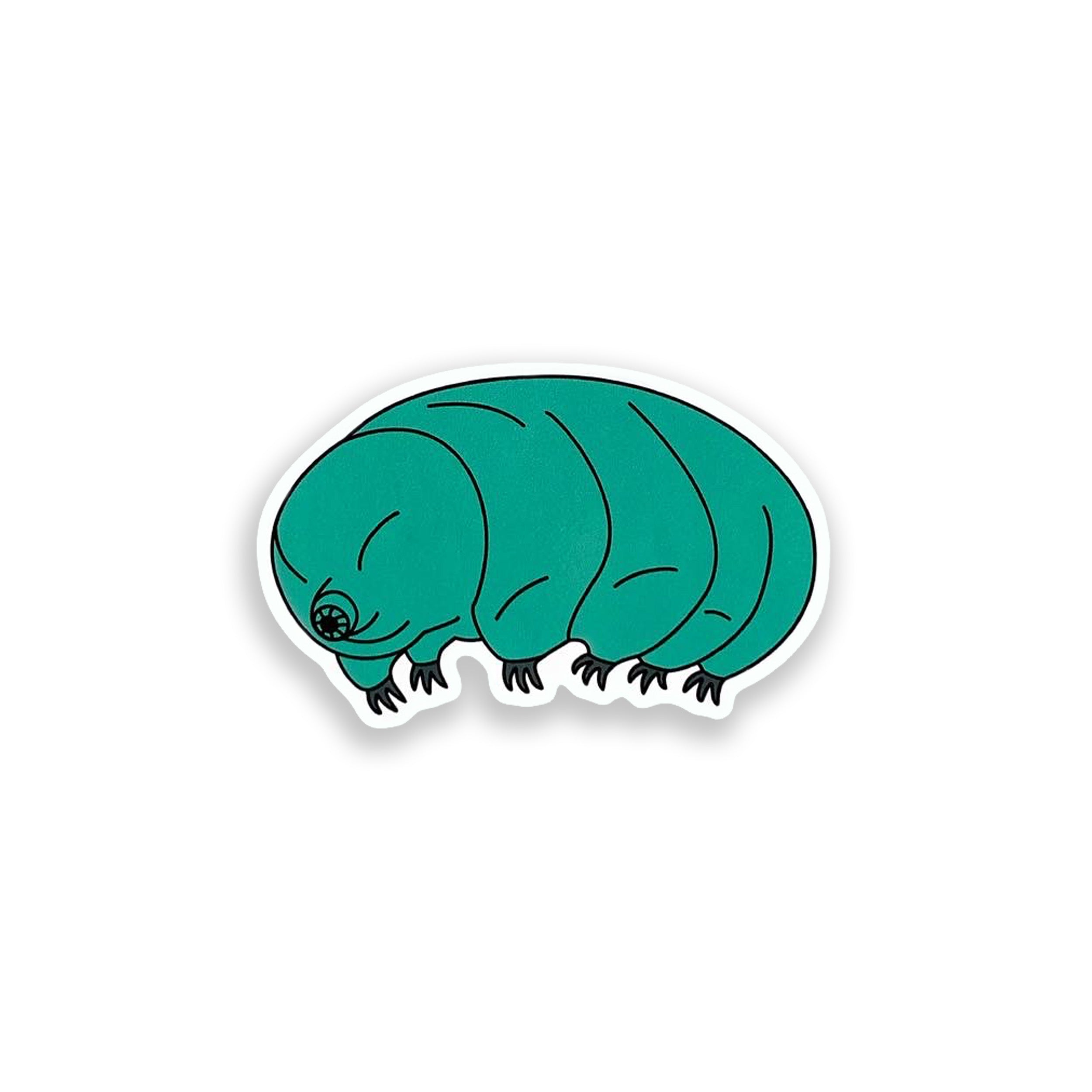 Tardigrade colourful vinyl sticker on white background