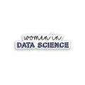 Women in Data Science colourful vinyl sticker on white background