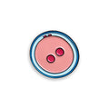 Zygote pink and blue enamel pin badge on a white background